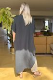 Made in Italy Paulo Pillow Cotton Shirt Dress Graphite /15 =